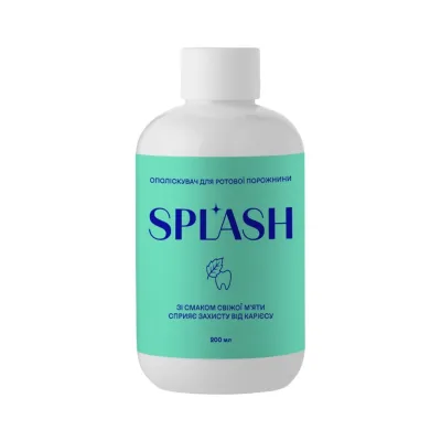 Ополіскувач для порожнини рота Splash Зі смаком свіжої м'яти 200 мл (4820266831660)