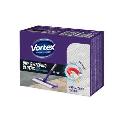 Серветки для прибирання Vortex Сухі Для підмітання підлоги 10 шт. (4823071667417)