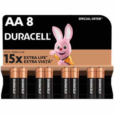 Батарейка Duracell AA лужні 8 шт. в упаковці (5000394006522 / 81417083 / 81480361)