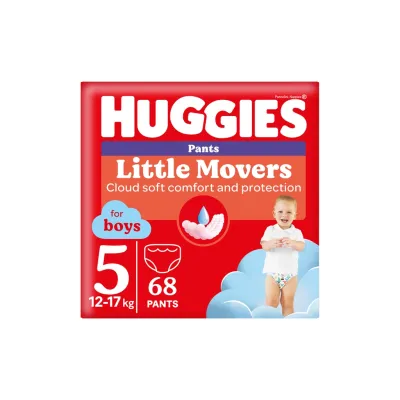 Підгузки Huggies Little Movers/Pants 5 (12-17 кг) Box для хлопчиків 68 шт (5029053564128)