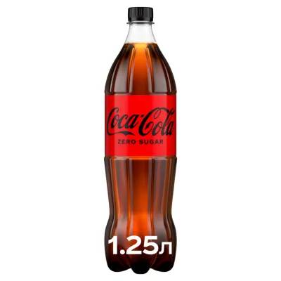 Напій Coca-Cola Zero Безалкогольний сильногазований Без цукру 1.25 л (5449000133724)