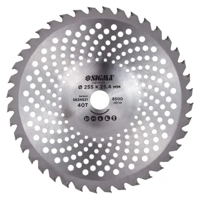 Ніж для тримера Sigma з твердосплавними напайками 255x25.4мм 40Т хвилеподібний (5624621)