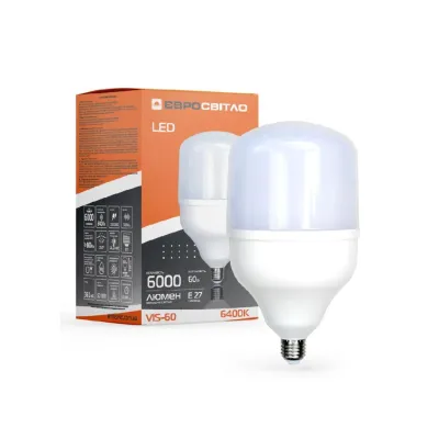 Лампочка Євросвітло 60Вт 6400К (VIS-60-E27)