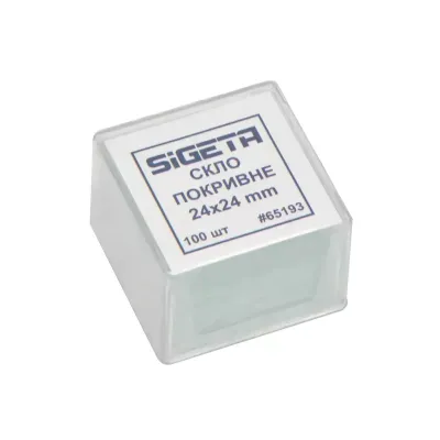 Аксесуар до мікроскопів Sigeta Покривне скло 24x24 мм (100 шт) (65193)