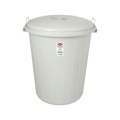 Контейнер для сміття Planet Household №5 Із защіпками так кришкою Сірий 90 л (6836)