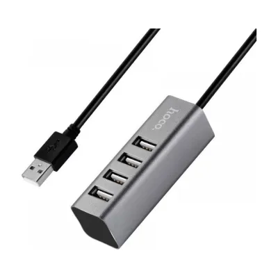 Концентратор HOCO USB 2.0 to 4xUSB Line machine HB1 Tarnish (6957531038139)