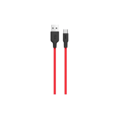 Дата кабель USB 2.0 AM to USB-C 1.0m 2A silicone X21 black+red HOCO (6957531071419)