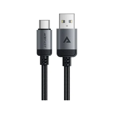 Дата кабель USB 2.0 AM to USB-C 1.2m 3.0A 18W aluminum alloy Black Acefast (6974316283782)