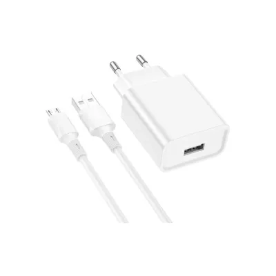 Зарядний пристрій BOROFONE BA74A Aspirer USB + cable USB to Micro 5P White (6974443388664)