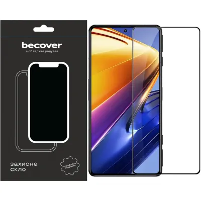 Стекло защитное BeCover Poco F4 Black (709274)
