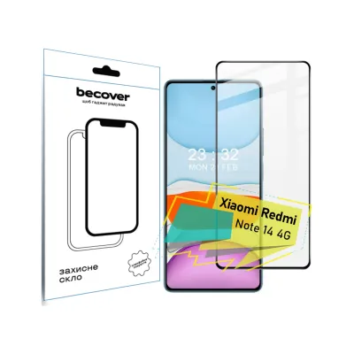 Скло захисне BeCover Xiaomi Redmi Note 14 4G Black (713099)