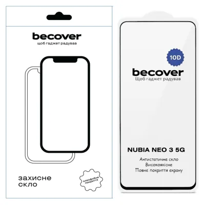 Скло захисне BeCover 10D Nubia Neo 3 5G Black (714762)