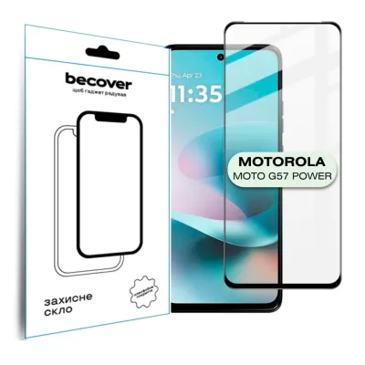 Скло захисне BeCover Motorola Moto G57 Power Black (714855)
