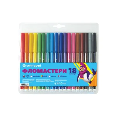 Фломастеры Centropen 7550/18 COLOUR WORLD, 18 colors (7550/18 ТП)
