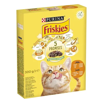 Сухий корм для кішок Purina Friskies з куркою та овочами 300 г (7613031868247)