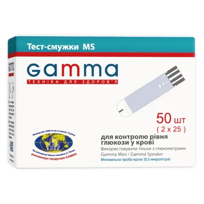 Тест-смужки для глюкометра Bionime MS 50 шт. (7640143651818)