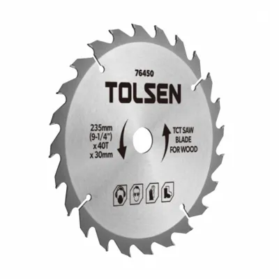Диск пильний Tolsen пильний з ТВС напайками по дереву 235х40Т*30мм (76450)