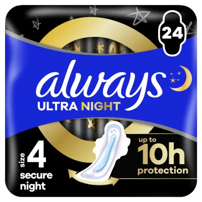 Гігієнічні прокладки Always Ultra Secure Night (Розмір 4) 24 шт. (8006540093764)