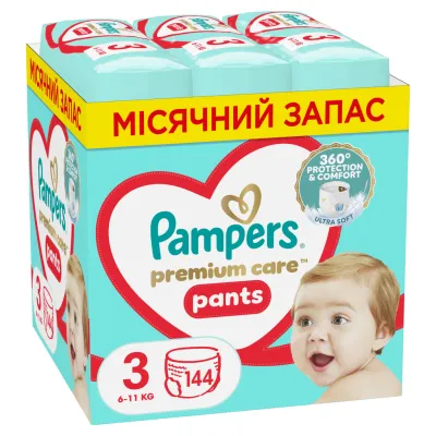 Підгузки Pampers Premium Care Pants Midi Розмір 3 (6-11 кг) 144 шт (8006540490891)