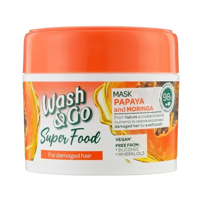 Маска для волосся Wash&Go Super Food з папаєю і морингою 300 мл (8008970053110)