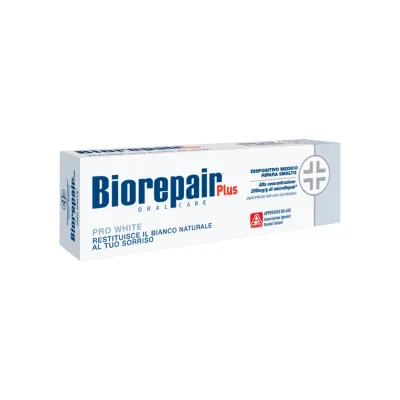 Зубна паста Biorepair Plus Pro White Професійне відновлення та відбілювання 75 мл (8017331055380/8017331092255)