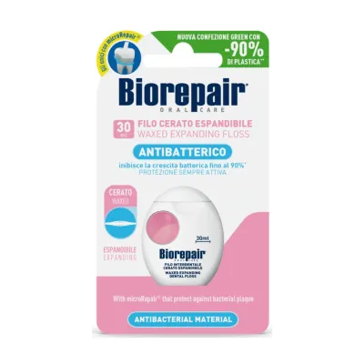 Зубна нитка Biorepair Захист ясен Розширювальна з гідроксиапатитом і гіалуроновою кислотою 30 м (8017331058244)