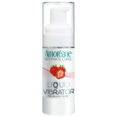 Інтимний гель-змазка Amoreane Рідкий вібратор Strawberry з ароматом полуниці 30 мл (8433345601007)
