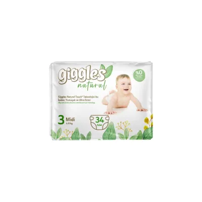 Підгузки Giggles Natural 3 Midi 4-9 кг 34 шт (8680131206391)
