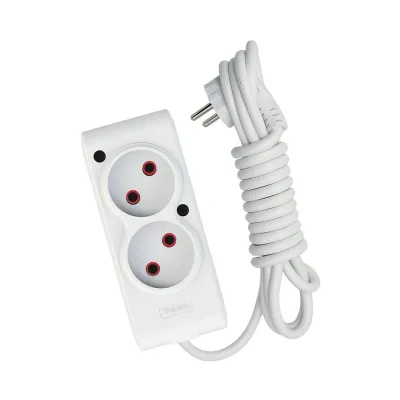 Мережевий подовжувач TECCO 1.5м 2 поста white (8681277843433)