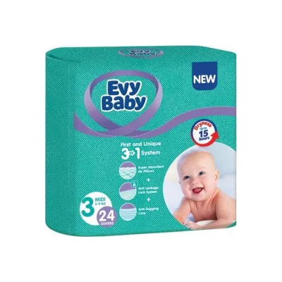 Підгузки Evy Baby Midi 5-9 кг 24 шт (8690506520236)