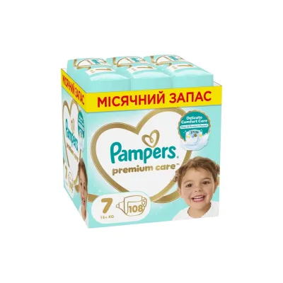 Підгузки Pampers Premium Care Розмір 7 (15+ кг) 108 шт (8700216423632)