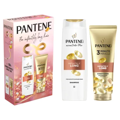 Набір косметики Pantene Pro-V Infinitely Long Шампунь 400 мл + Бальзам-ополіскувач 220 мл (8700216614870)