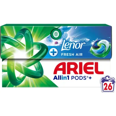 Капсули для прання Ariel Pods+ All-in-1 Touch of Lenor Дотик свіжого повітря Lenor 26 шт. (8700216766043)