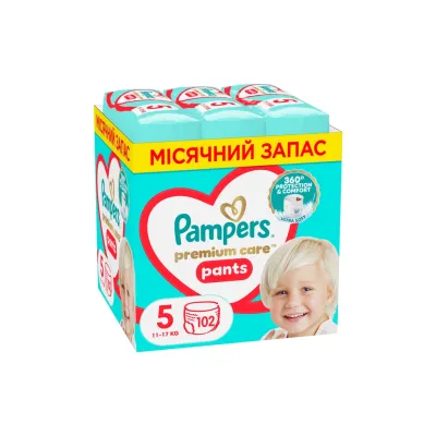 Підгузки Pampers Premium Care Pants Junior Розмір 5 (12-17 кг) 102 шт (8700216829380)