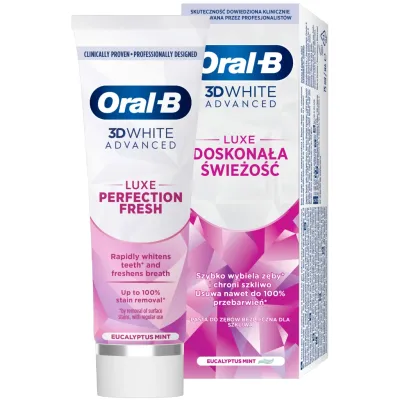 Зубна паста Oral-B 3D White Advanced Luxe Perfection Прохолода м'яти та евкаліпту 75 мл (8700216922739)