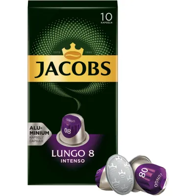 Кава Jacobs Lungo 8 Intenso в капсулах сумісні з Nespresso 10 шт (8711000371244)