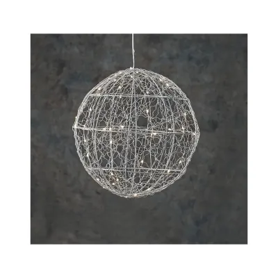 Прикраса декоративна Luca Lighting Куля Срібна D25 см 30 led (8718861660951)