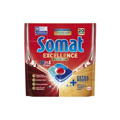 Таблетки для посудомийних машин Somat Excellence 5-в-1 20 шт. (9000101808384)