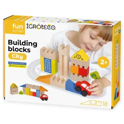Кубики Ігротеко Будівельні блоки Місто 18 елементів (900538)