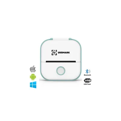 Принтер чеків UKRMARK P02GN Bluetooth, біло-зелений (900912)