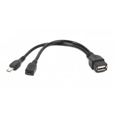 Перехідник OTG USB 2.0 AF to Micro 5P M+F 0.15m Cablexpert (A-OTG-AFBM-04)