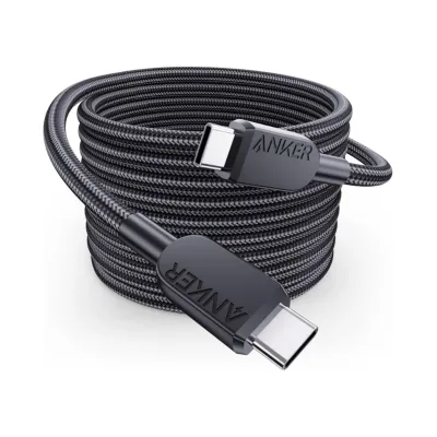 Дата кабель USB-C to USB-C 0.9m 240W nylon 310 black Anker (A81D5H11)