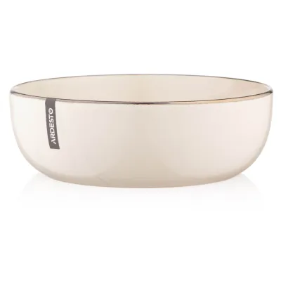 Тарілка Ardesto Marmo Бежева 19 см Супова (AR2919MRBS)