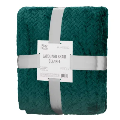 Плед Ardesto Jacquard Braid 200х220см, 100% поліестер, смарагдовий (ART0208JB)