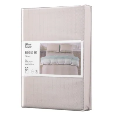 Постільна білизна Ardesto Gloria сатин смужки, коричневий полуториний євро 160х220 (ART1622RB)