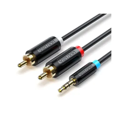 Кабель мультимедийный 3.5mm M to 2xRCA M 2.0m black Vention (BCLBH)