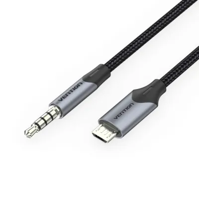 Кабель мультимедійний Micro 5P M to 3.5mm M 1.0m (4pin) black Vention (BDGBF)