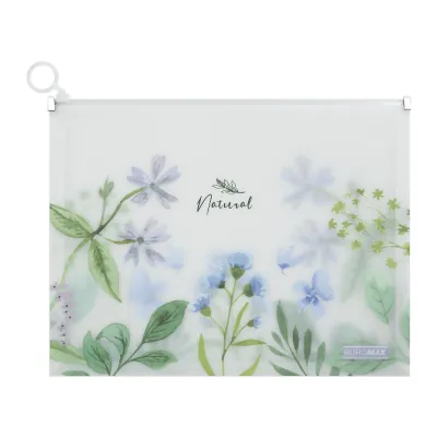 Папка - конверт Buromax на zip-блискавці А4 матовий напівпрозорий пластик, ARABESKI, блакитний (BM.3975-14)