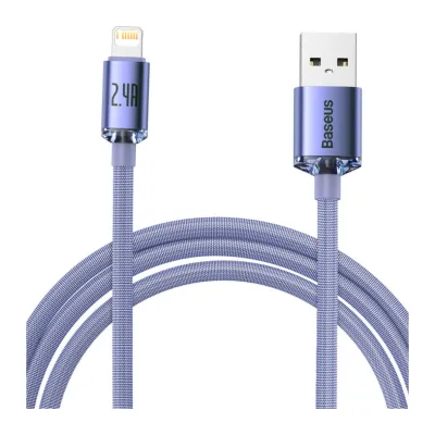 Дата кабель USB 2.0 AM to Lightning 2.0m 2.4A purple Baseus (CAJY000105)