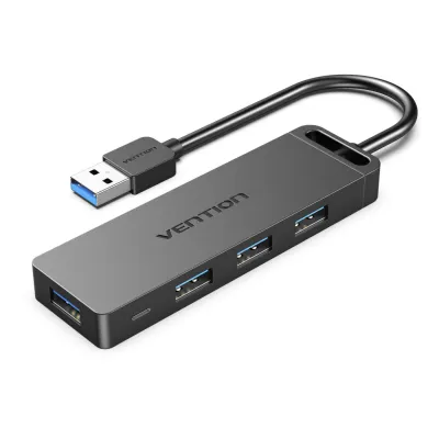Концентратор Vention USB 3.0 to 4xUSB 3.0 Hub With Power Supply 0.15m black (CHLBB)